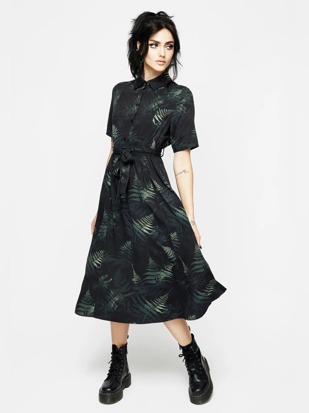 Disturbia Fernery Midi Shirt Dress US 12 / UK 16